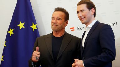 Arnold Schwarzenegger and Austrian Chancellor Sebastian Kurz